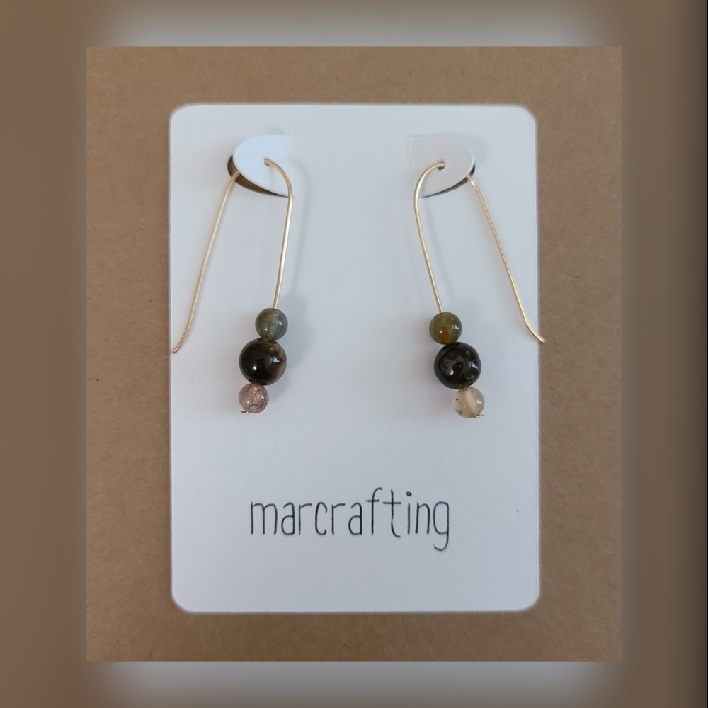 Tigers Eye & Fancy Jasper Dangle Earrings